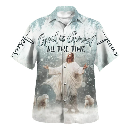 UniJames God Is Good All The Time Jesus Hawaiian Shirt - Christian Hawaiian Shirt - Best Hawaiian Shirts