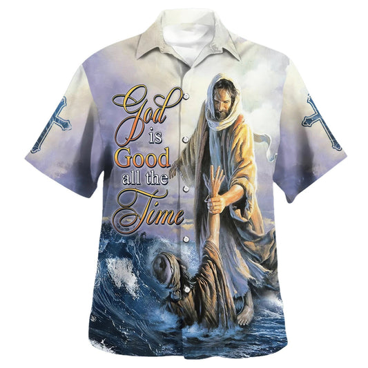UniJames God Is Good All The Time Jesus Hawaiian Shirt - Christian Hawaiian Shirt - Religious Hawaiian Shirts