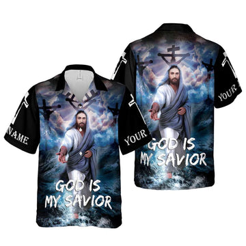 UniJames God Is My Savior Hawaiian Shirts - Religious Hawaiian Shirts - Hawaiian Christian For Men Women