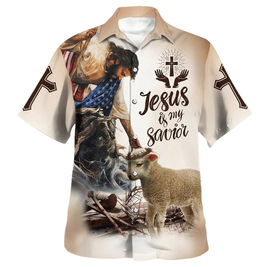 UniJames God Lamb Crown Of Thorn Jesus Is My Savior Hawaiian Shirts For Men And Women - Christian Hawaiian Shirt - Hawaiian Summer Shirts