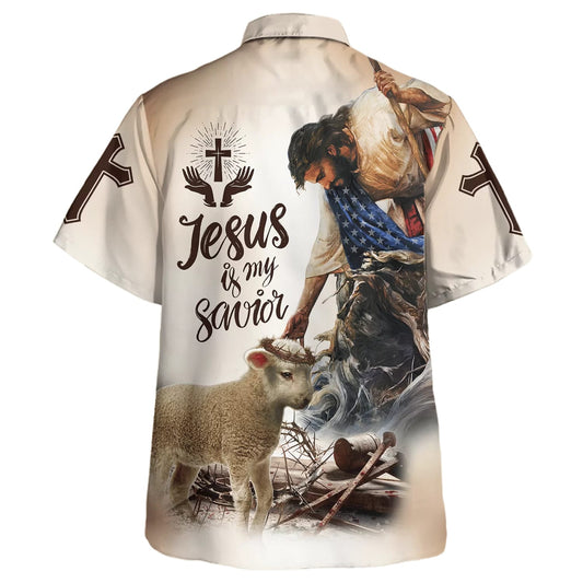 UniJames God Lamb Crown Of Thorn Jesus Is My Savior Hawaiian Shirts For Men And Women - Christian Hawaiian Shirt - Hawaiian Summer Shirts