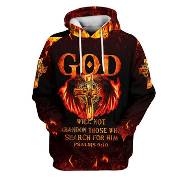 Uni God Will Not Abandon Those Who Search For Him Hoodies Men & Women, God 3D Printed Hoodie, Christian Apparel Hoodies