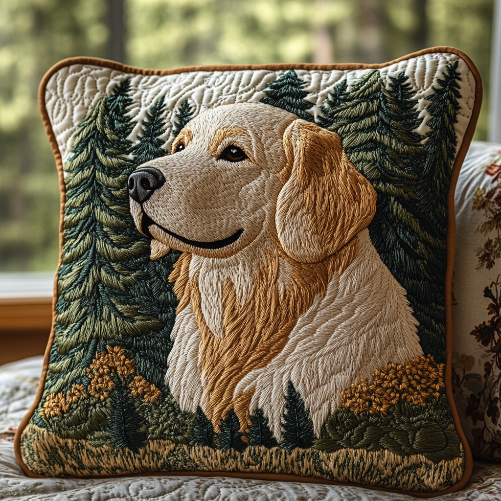 Golden Hearts Quilted Pillow Case NCU0DV5595
