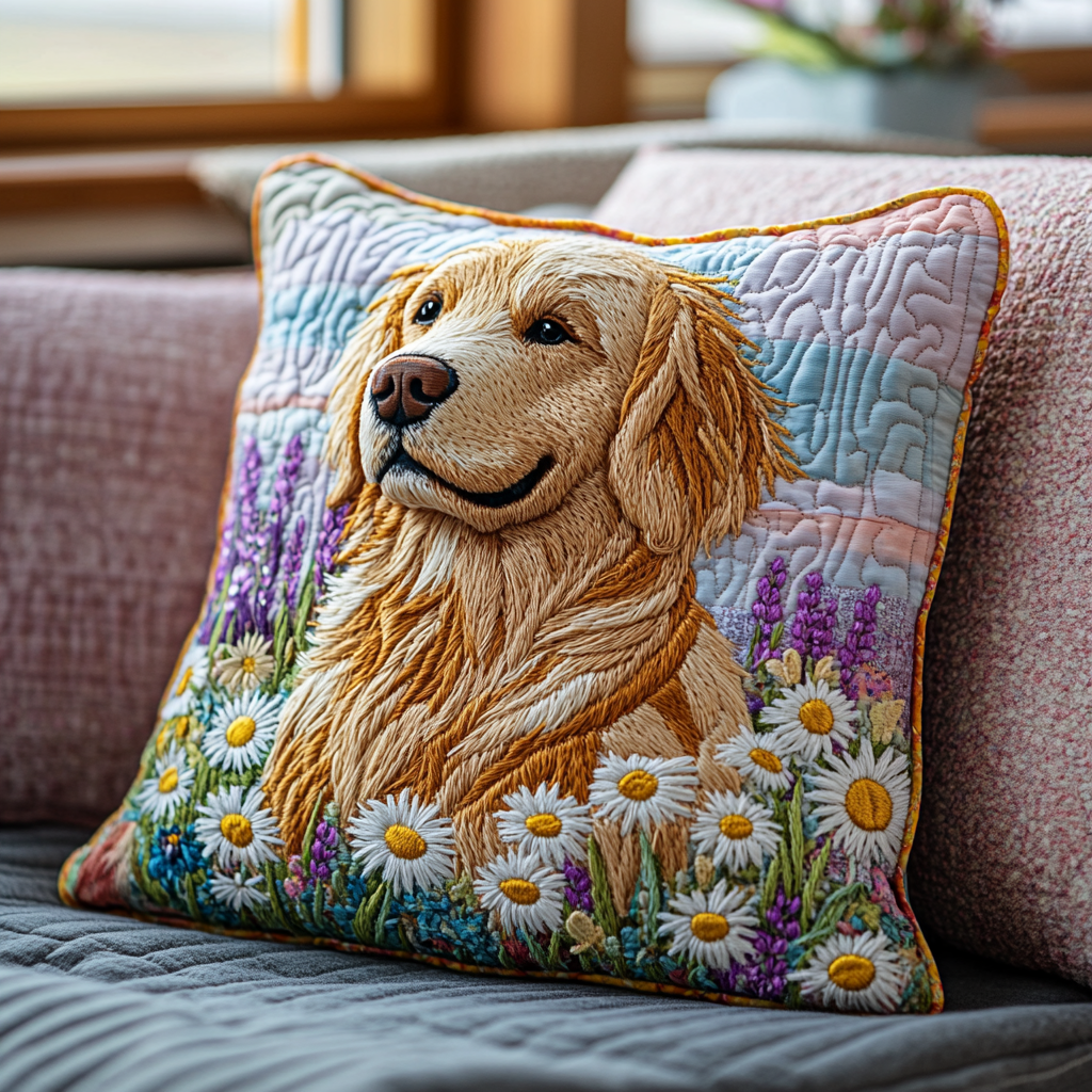 Golden Joy Quilted Pillow Case NCU0DV5599