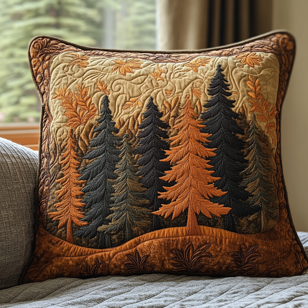 Golden Wood Quilted Pillow Case NCU0DV5413