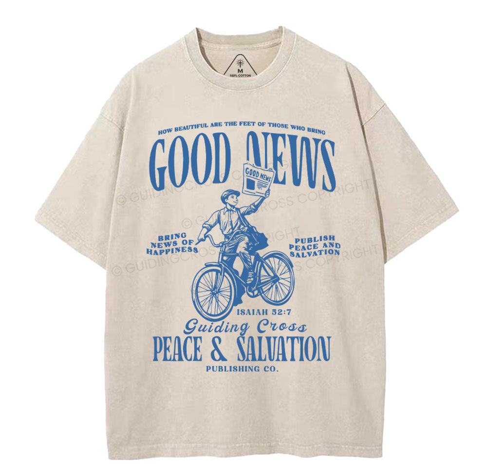 Good News Christian Washed T-Shirt Sale - GuidingCross