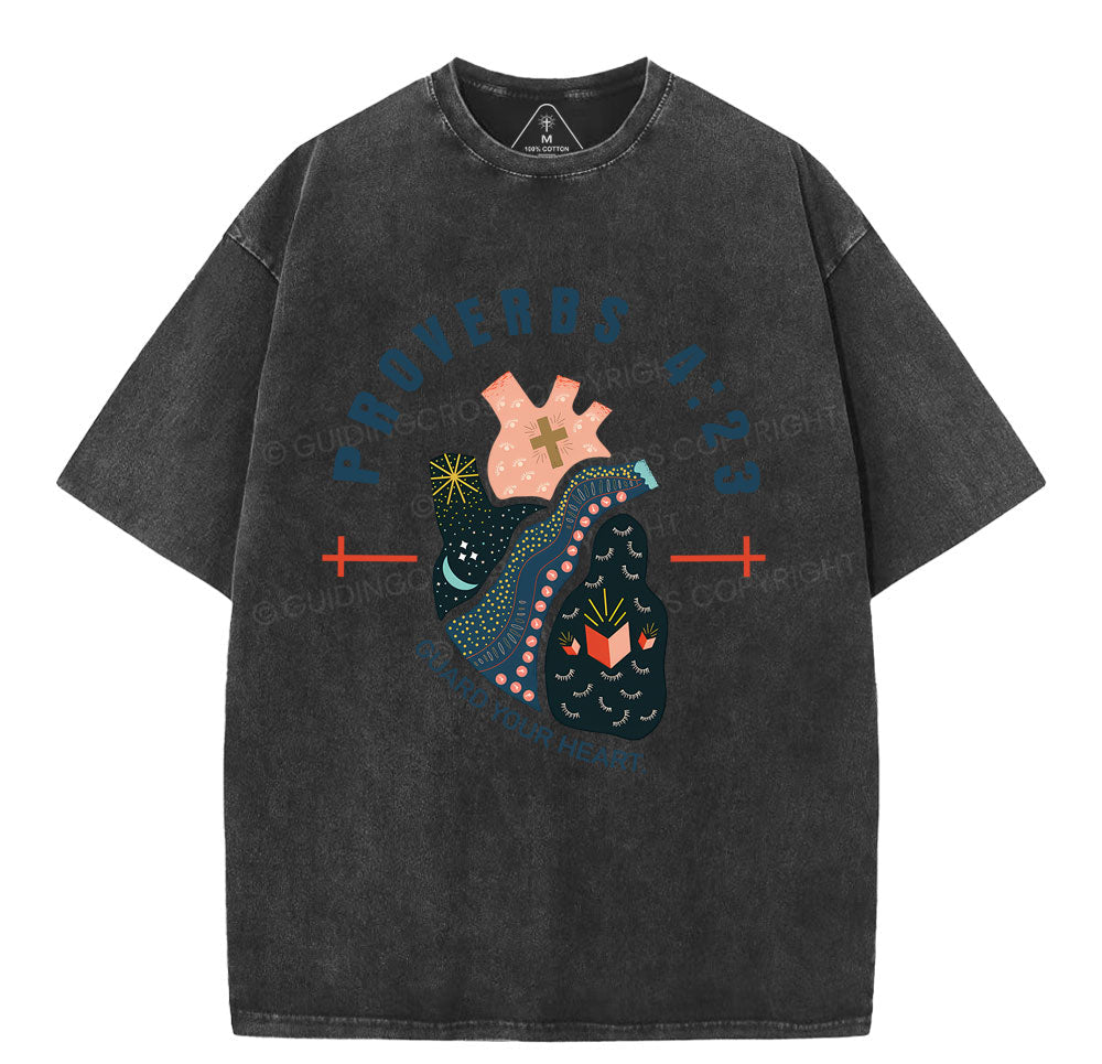 Guard Your Heart Christian Washed TShirt  