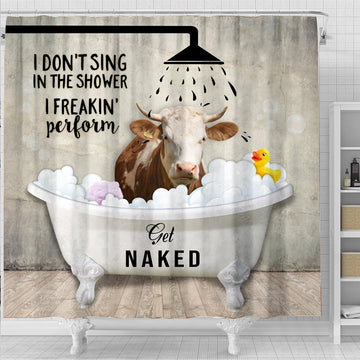 Uni Simmental I Don't Sing In The Shower 3D Shower Curtain