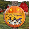 Uni Welcome To Our Farm Pumpkin Custom Name Wooden Sign