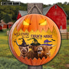 Uni Welcome To Our Farm Pumpkin Custom Name Wooden Sign