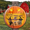 Uni Welcome To Our Farm Pumpkin Custom Name Wooden Sign