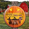 Uni Welcome To Our Farm Pumpkin Custom Name Wooden Sign