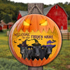 Uni Welcome To Our Farm Pumpkin Custom Name Wooden Sign