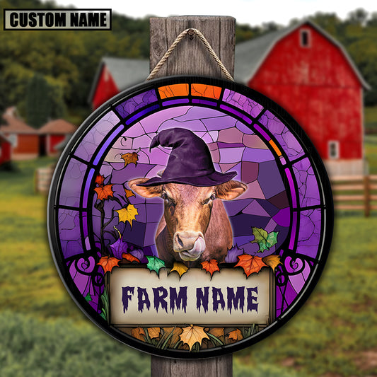 Uni Beefmaster Personalized Name Stained Glass Effect Metal Sign