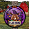 Uni Red Angus Personalized Name Stained Glass Effect Metal Sign