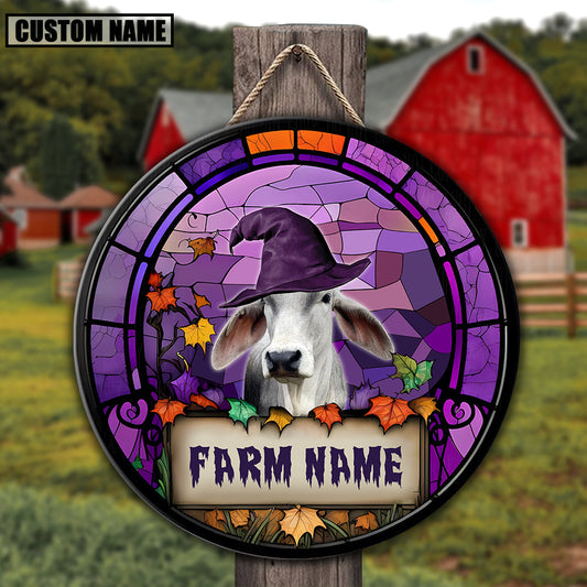 Uni Brahman Personalized Name Stained Glass Effect Metal Sign