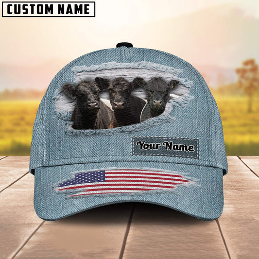 Uni Belted Galloway Jeans Pattern Customized Name Cap