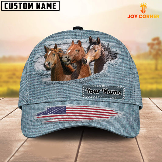 Uni Morgan Horses Jeans Pattern Customized Name Cap