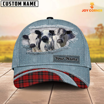 Uni Speckle Park Red Caro And Jeans Pattern Customized Name Cap