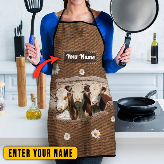 Uni Personalized Name Hereford Happiness 3D Apron
