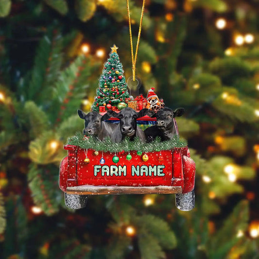 Uni Black Angus Christmas Car Custom Shape Acrylic Ornament