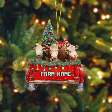 Uni Hereford Christmas Car Custom Shape Acrylic Ornament