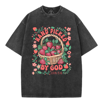 Hand Picked By God Christian Washed T-Shirt Sale - GuidingCross