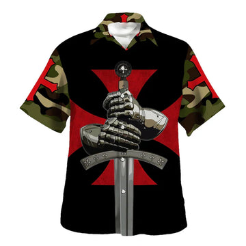 UniJames Hand Of A Warrior A Child Of God Hawaiian Shirt - Christian Hawaiian Shirt - Religious Hawaiian Shirts