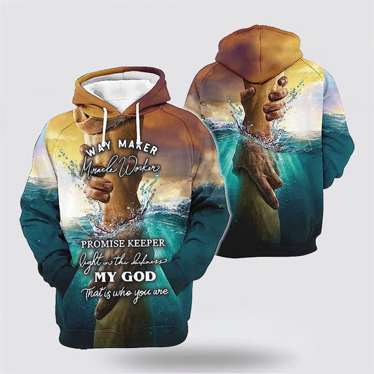 Uni Hand Of God Way Marker 3D Hoodies For Women Men, God 3D Printed Hoodie, Christian Apparel Hoodies