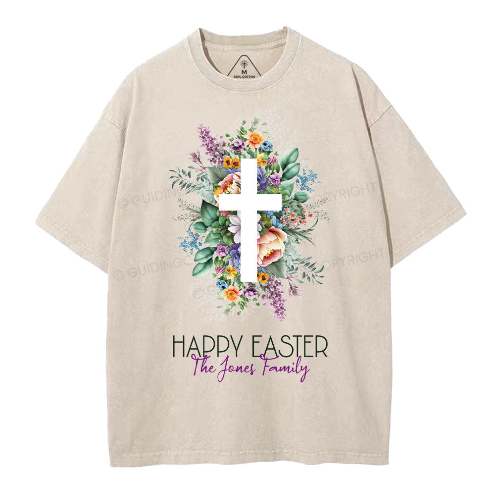 Happy Easter Template Christian Washed TShirt  