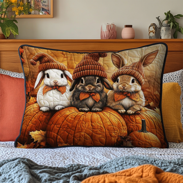 Harvest Bunny Time Quilted Bedding Pillow Case NCU0NT9340