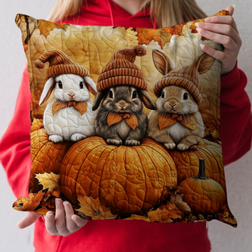 Harvest Bunny Time Quilted Pillow Case NCU0NT9340