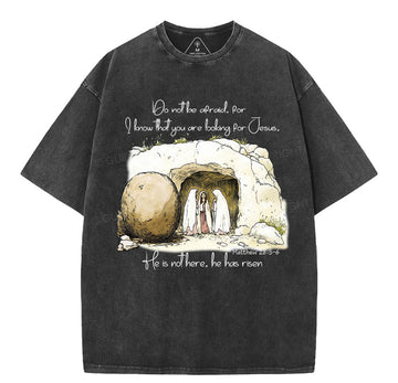 He Has Risen Christian Washed TShirt  