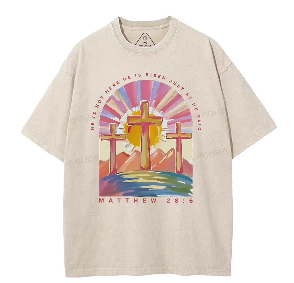 He Is Not Here Christian Washed T-Shirt Sale - GuidingCross