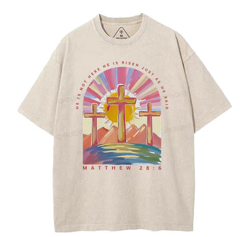 He Is Not Here Christian Washed T-Shirt Sale - GuidingCross