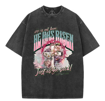 He Is Not Here Christian Washed TShirt  