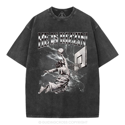 He Is Risen Christian Washed T-Shirt Sale - GuidingCross