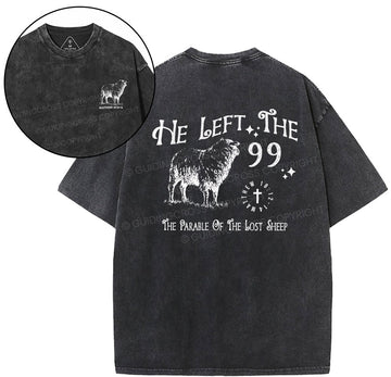 He Left The 99 Christian Washed TShirt  