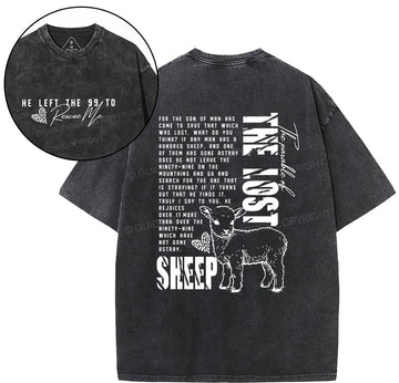 He Left The 99 To Rescue Me Christian Washed TShirt  