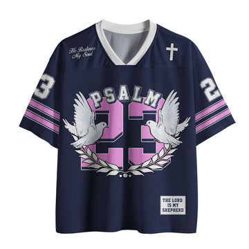 UniJames He Restore My Soul Christian Navy Mesh Jersey