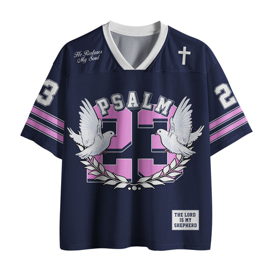 UniJames He Restore My Soul Christian Navy Mesh Jersey