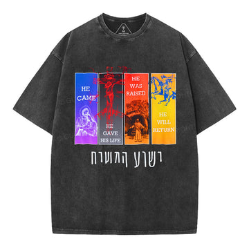 He Will Return Christian Washed TShirt  