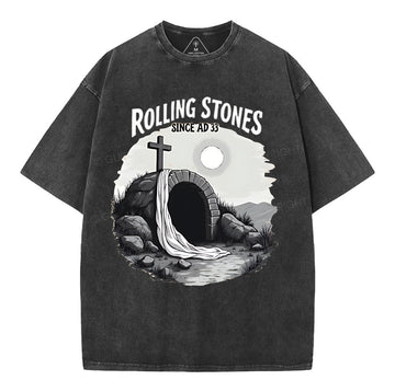He is Risen Rolling Stones Christian Washed TShirt  