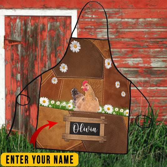 Uni Personalized Name Hen All Over Printed 3D Apron