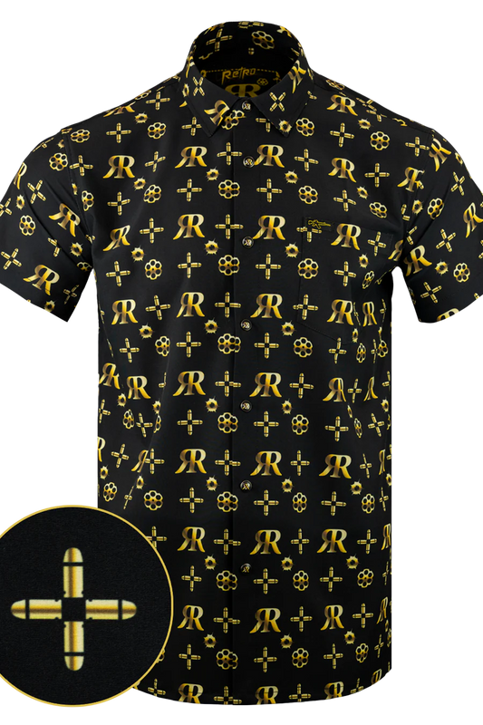 UniJames Comfort High Roller (Gold) Button Down (Pearl Snaps) For Men