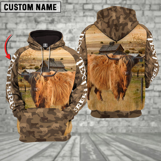 Uni Highland Cattle Farming Personalized 3D Hoodie