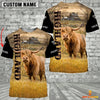 Uni Personalized Name Highland Cattle On The Farm 3D Shirt