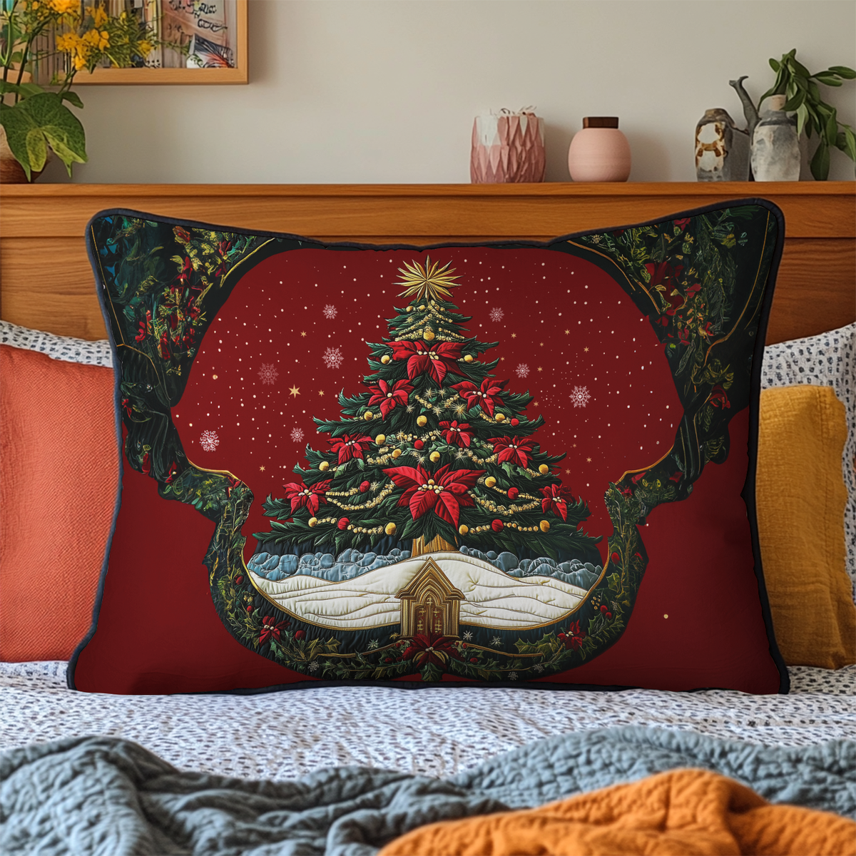 Holiday Glow Quilted Bedding Pillow Case NCU0DK9831