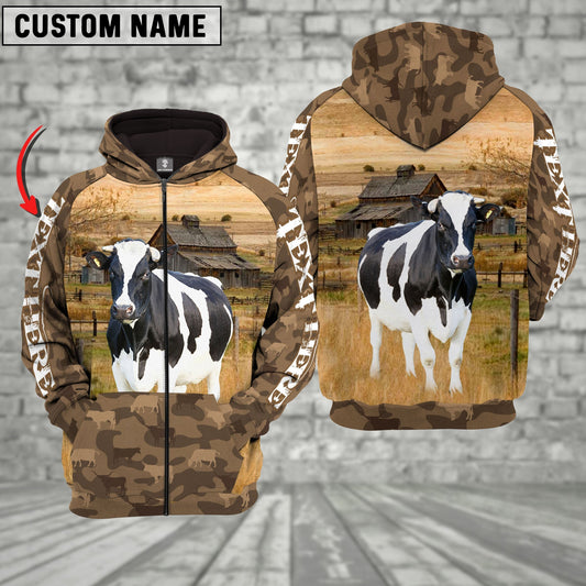 Uni Holstein Cattle Farming Personalized 3D Hoodie