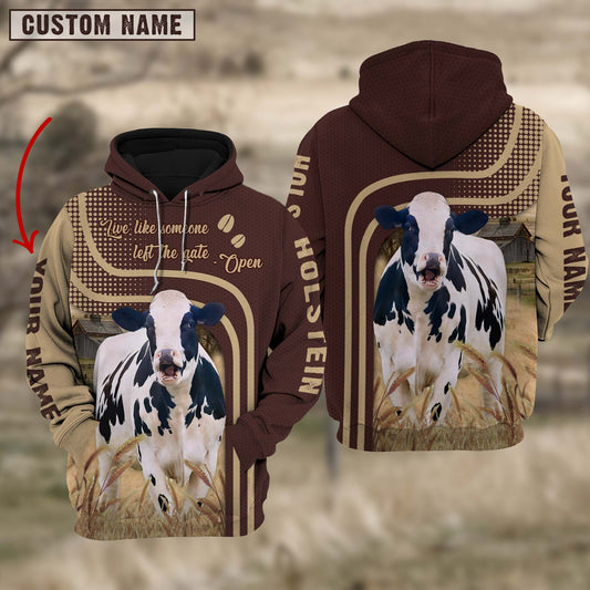 Uni Personalized Name Holstein Cattle Hoodie TT6